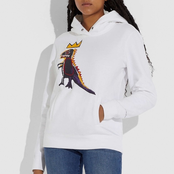 Coach X Jean Michel Basquiat Hoodie Women’s XS White Embroidery Pockets